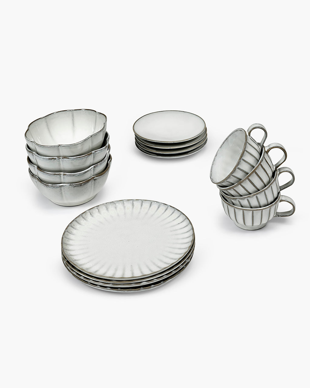 Breakfast Set 16 pieces white Inku