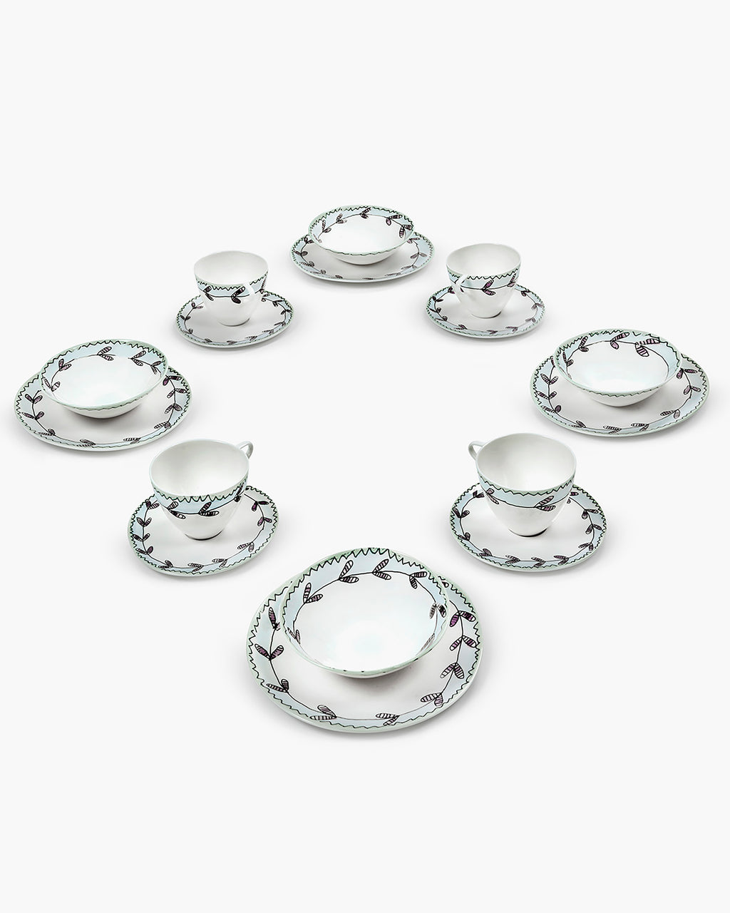 Breakfast set 12 pieces blossom milk midnight flowers