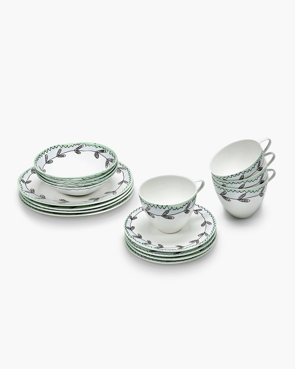 Breakfast set 12 pieces blossom milk midnight flowers