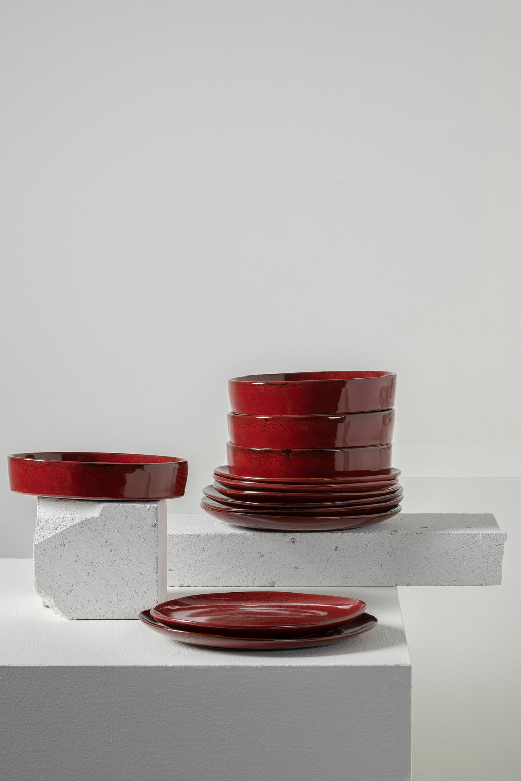 Dinner Set 12 pieces venetian red La Mère