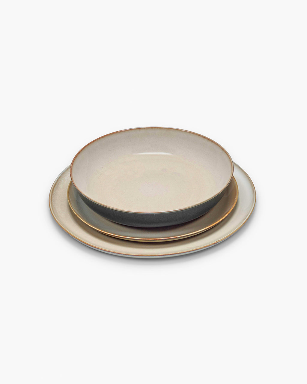 Dinner Set 12 pieces misty gray Terres de rêves