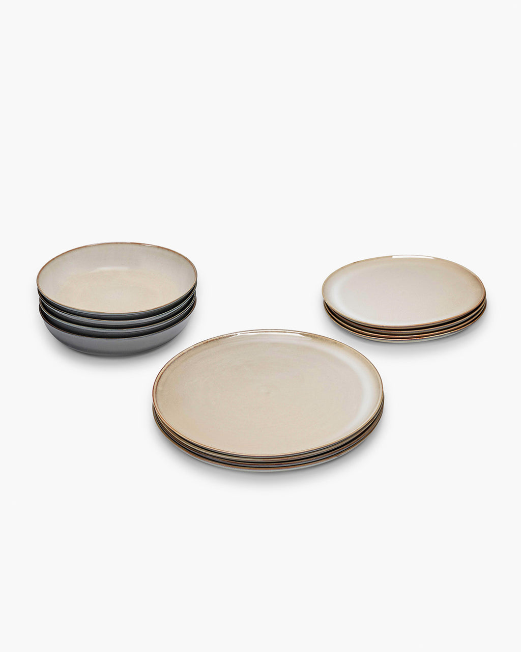 Dinner Set 12 pieces misty gray Terres de rêves