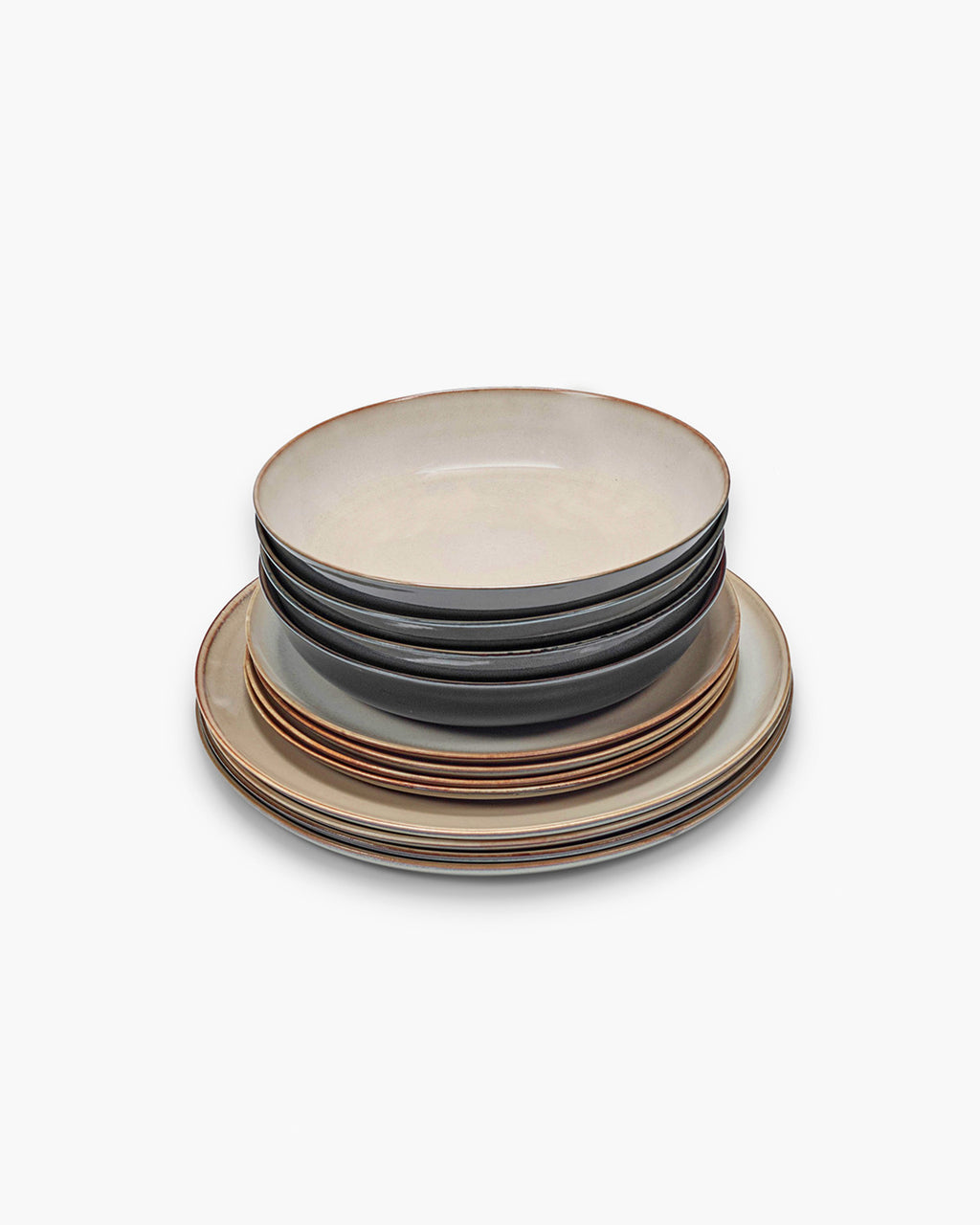 Dinner Set 12 pieces misty gray Terres de rêves