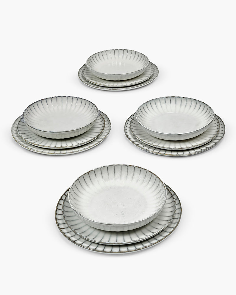 Dinner Set 12 pieces white Inku