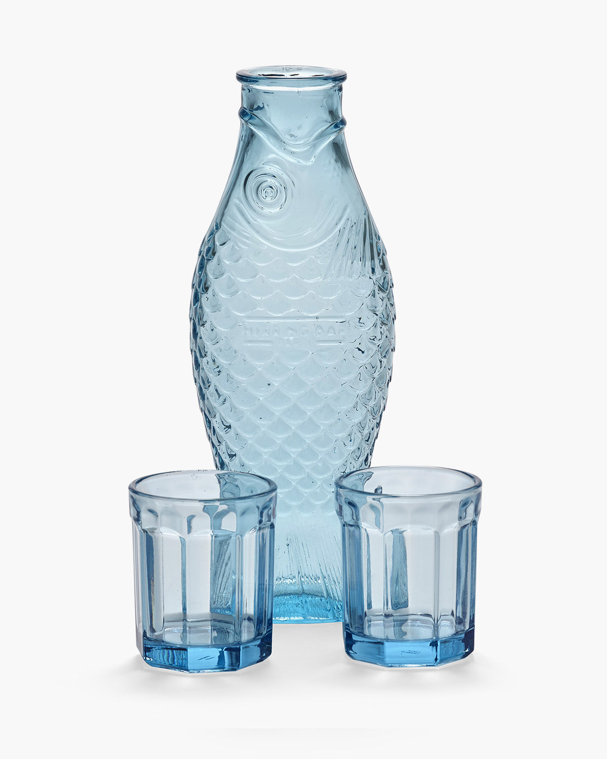 Set carafe with 2 glasses M blue Fish & Fish