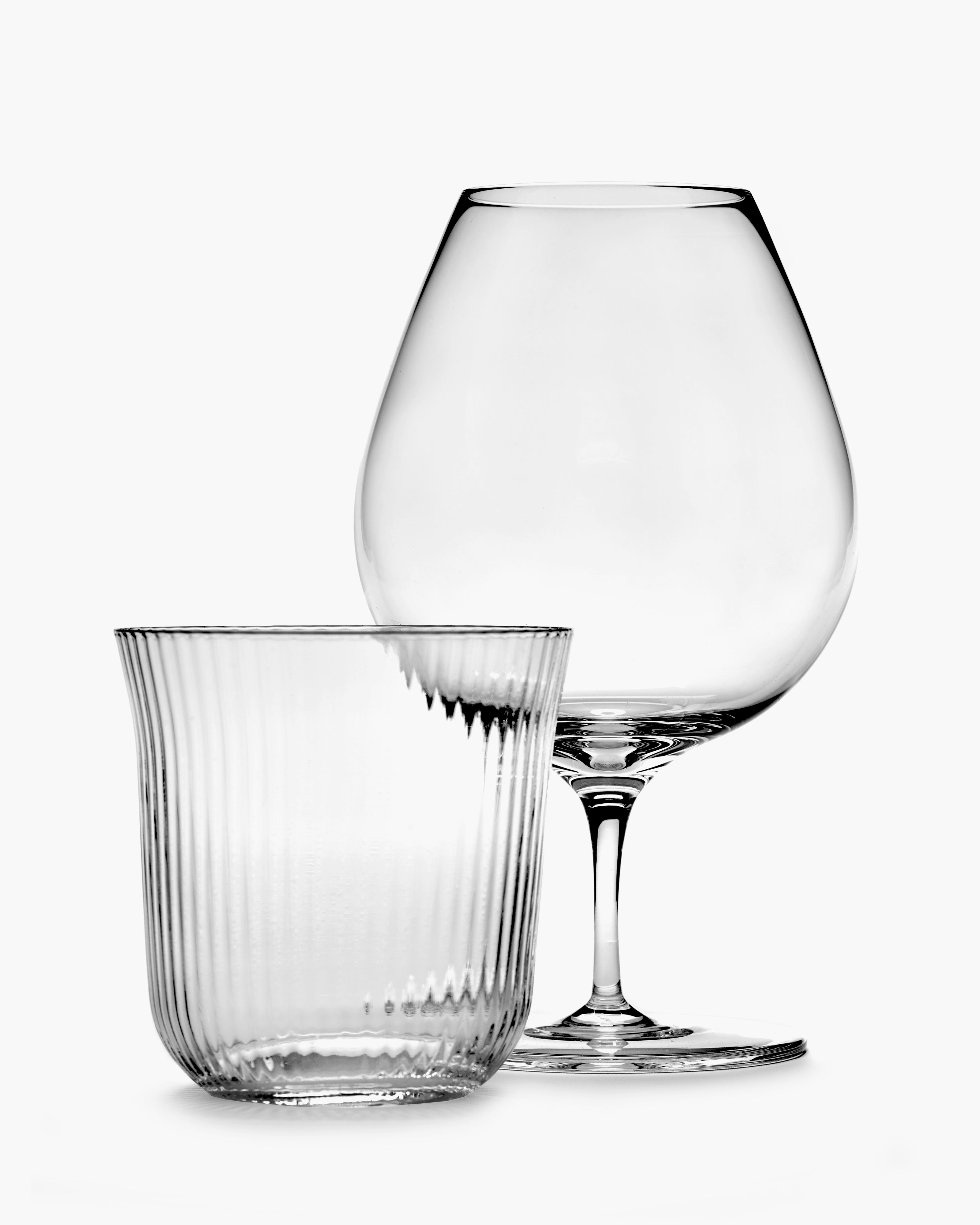 Tumbler L transparent ribbed glass Inku – Serax US