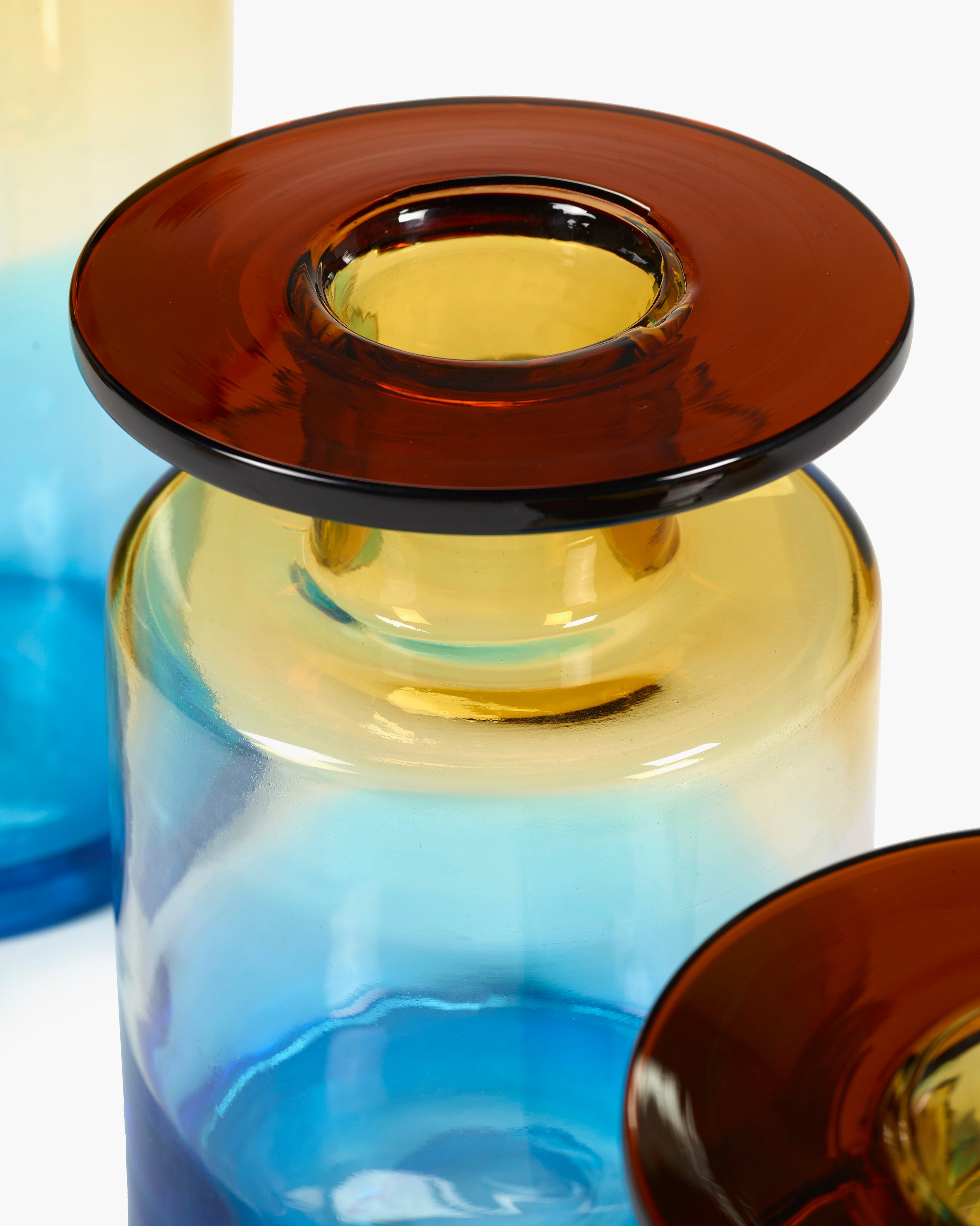 Wind & Fire Vase - Blue/Amber Medium - Thumbnail 4