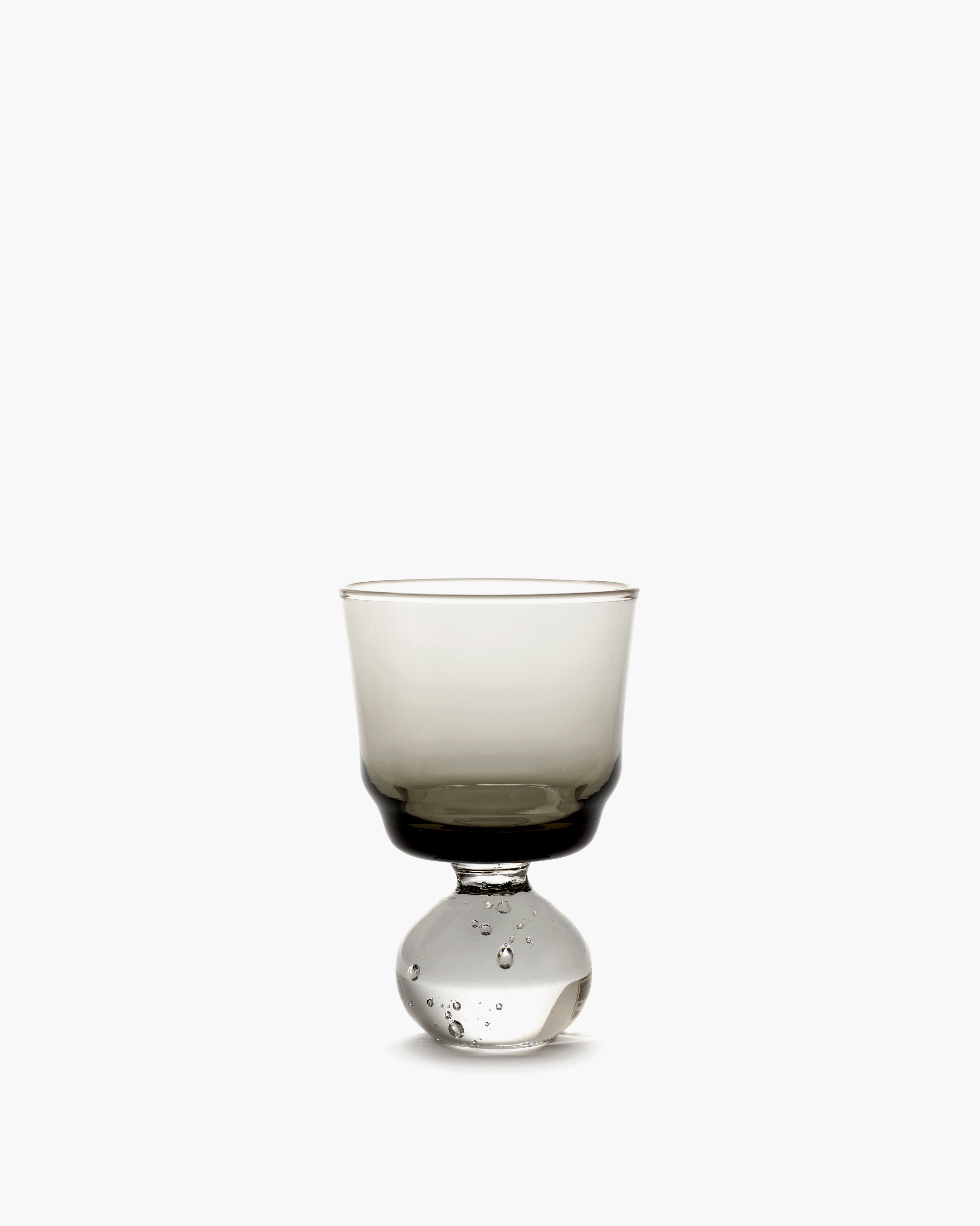 Set of 4 smokey gray stem glass