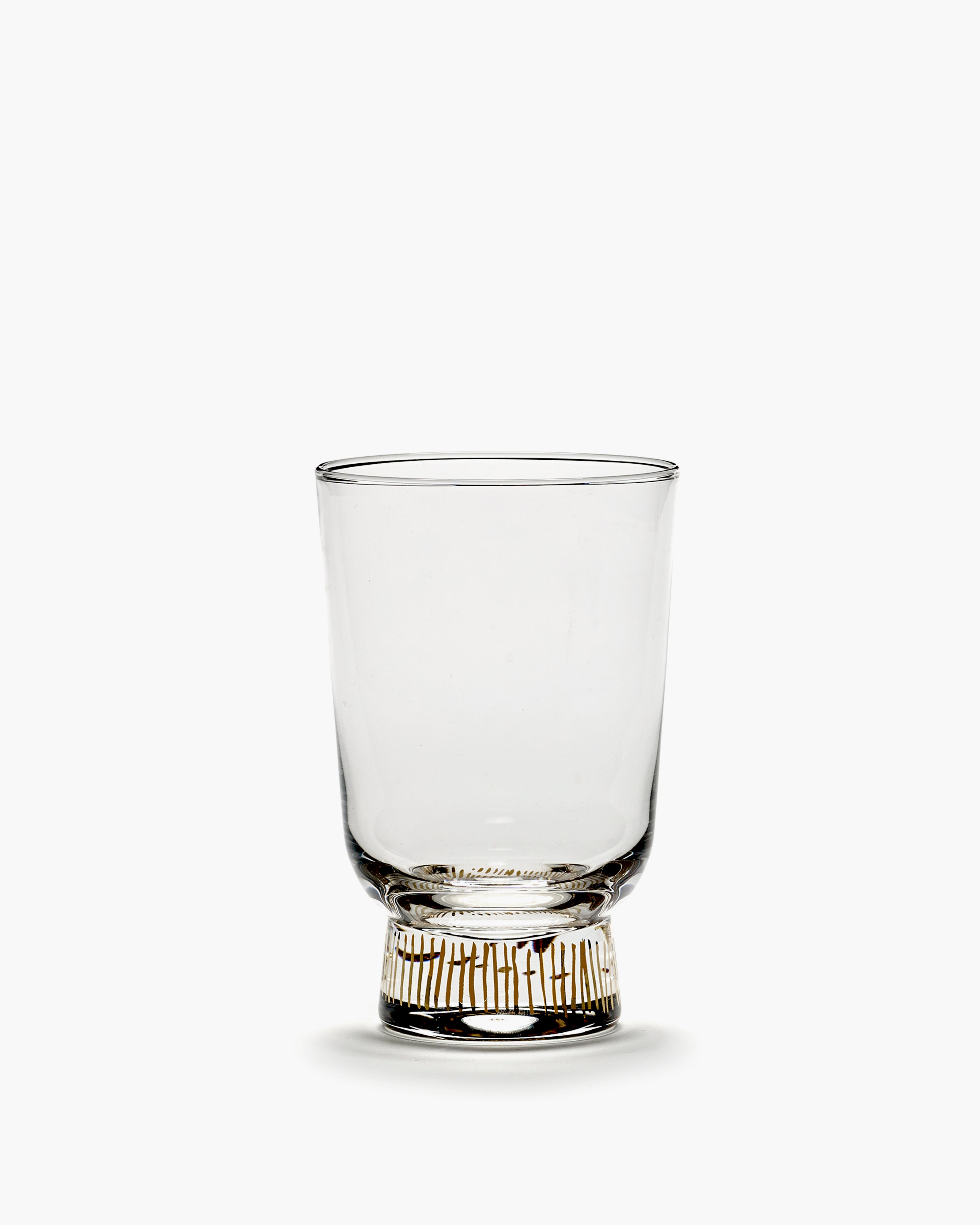 Glass L stripes gold Feast