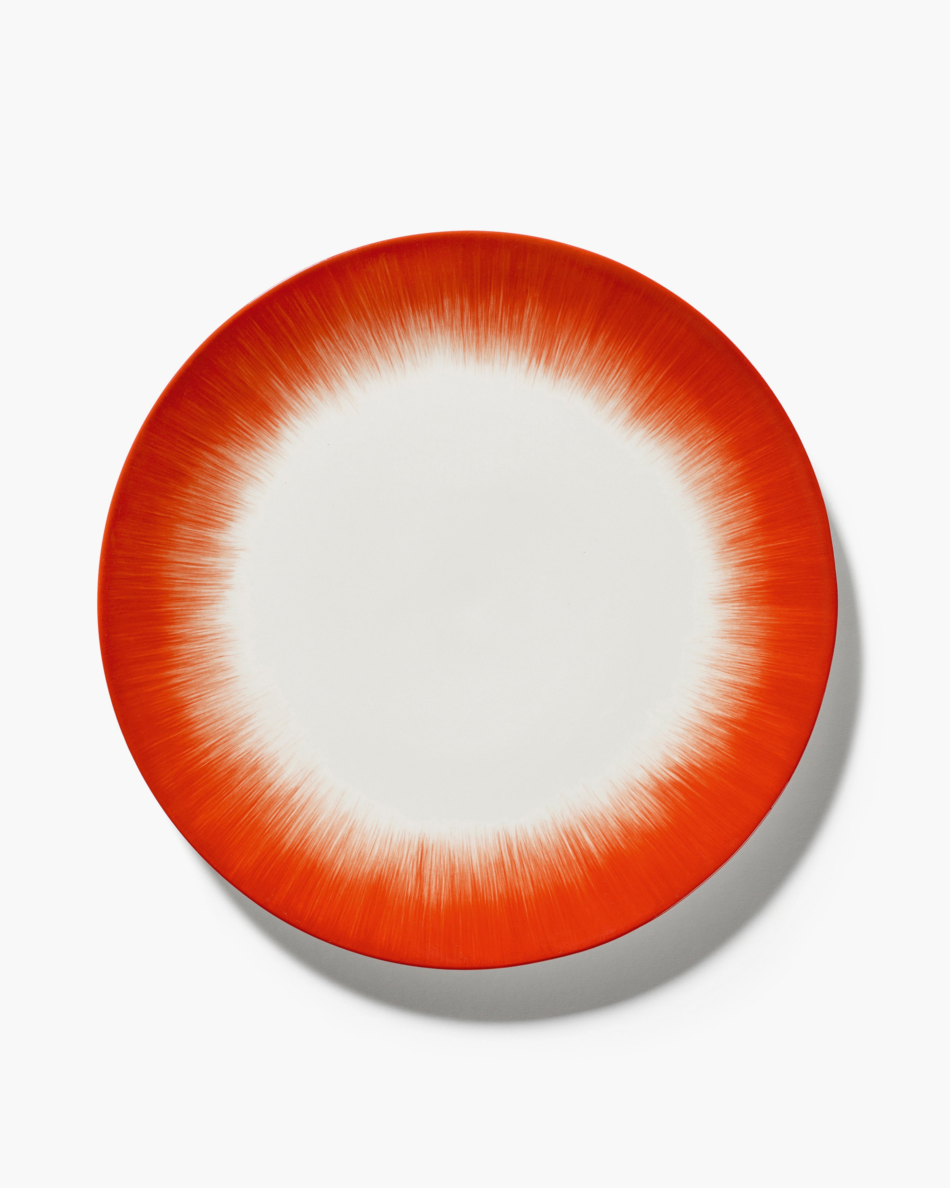 Dinner plate white/red variation 5 Dé