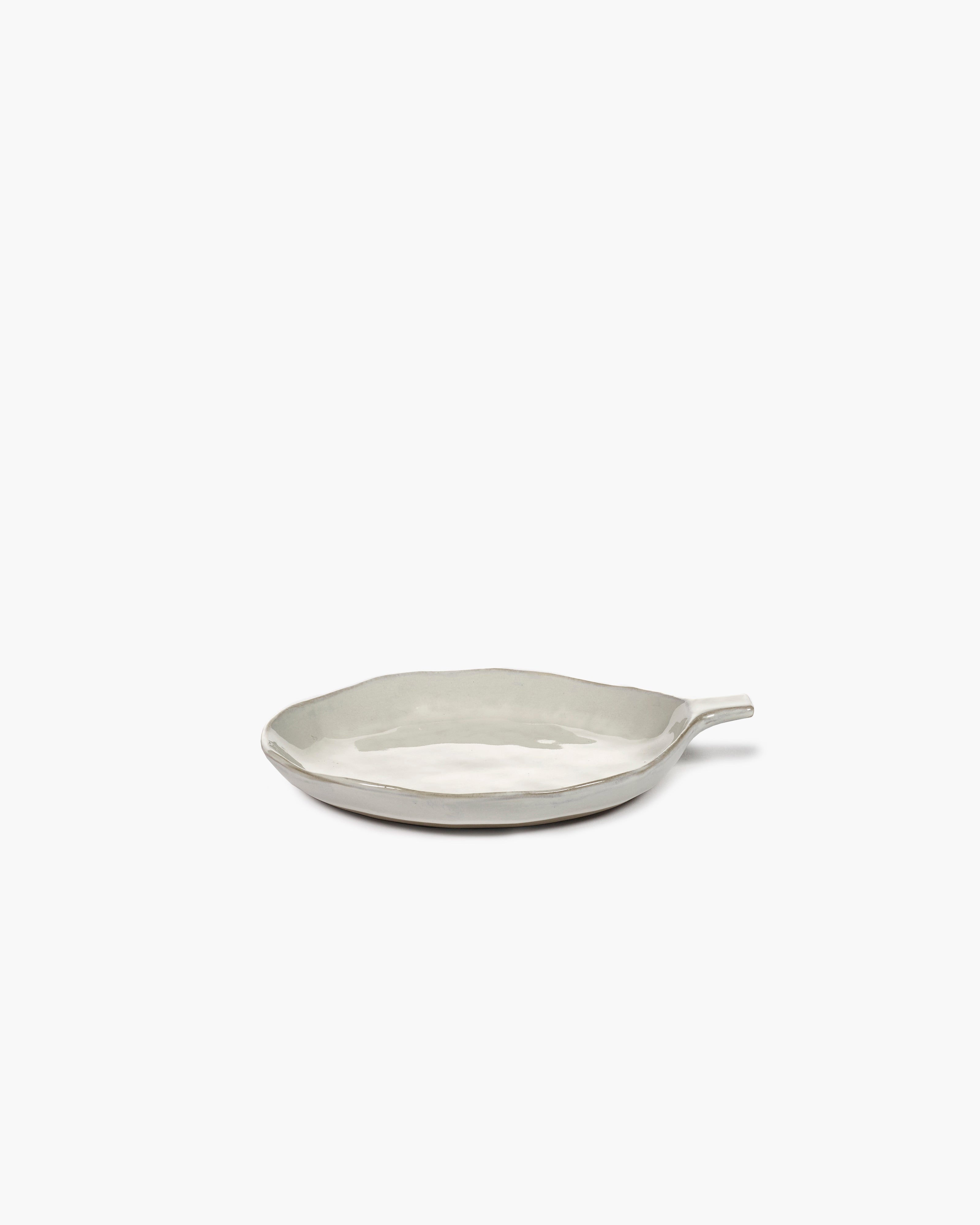 Plate with handle off-white La Mère