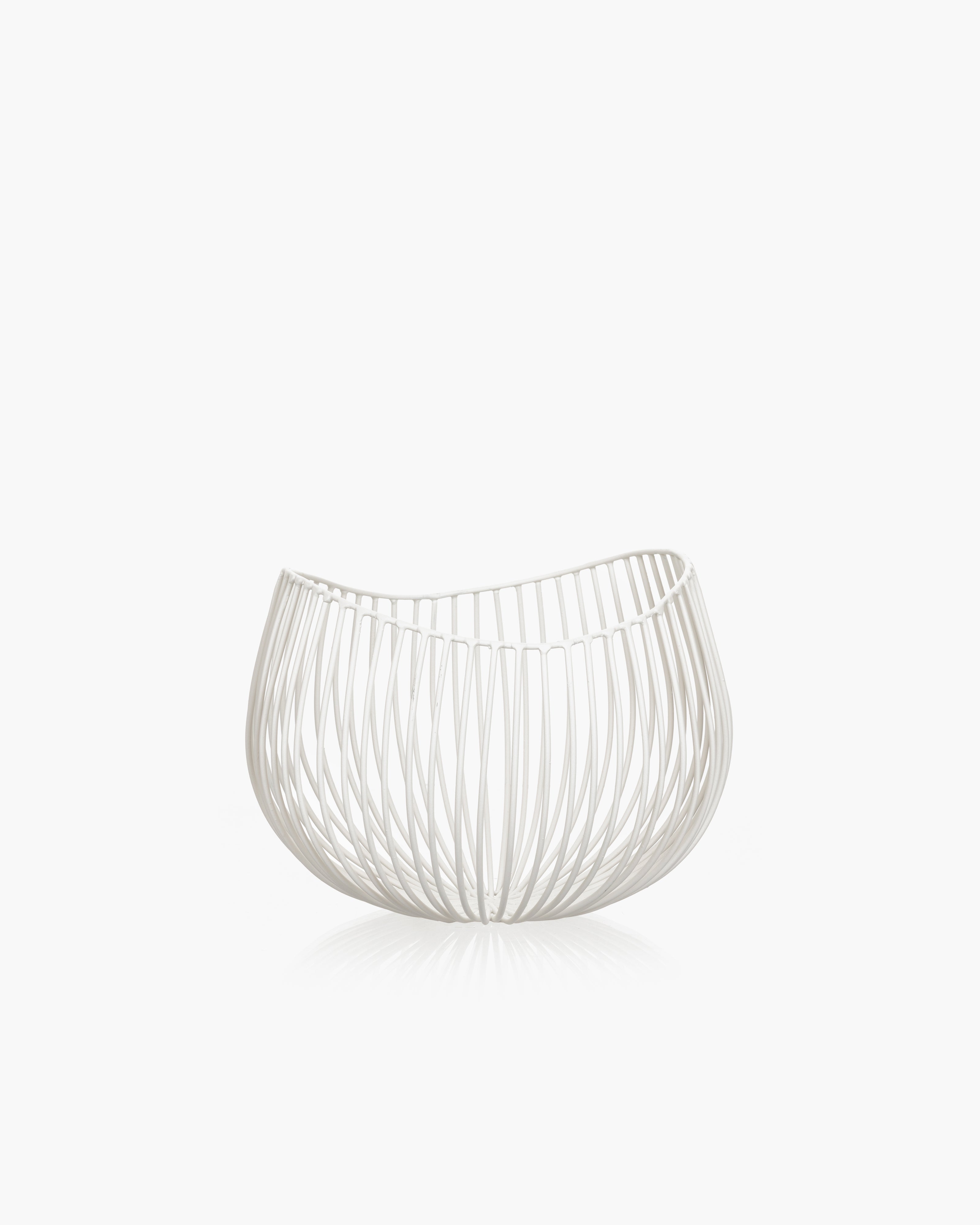 Iron basket white Gio Metal Sculptures