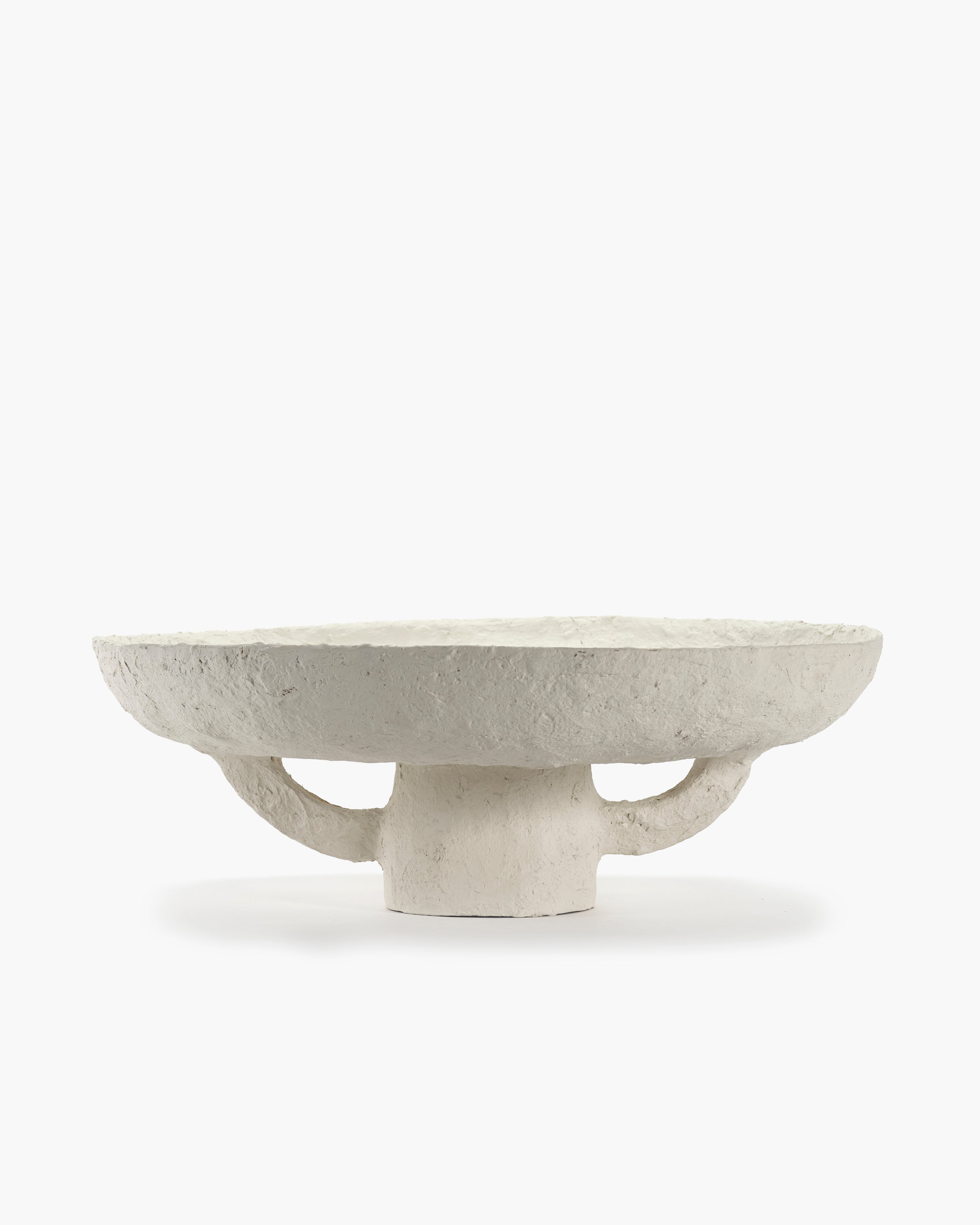 Tray white paper mache Earth