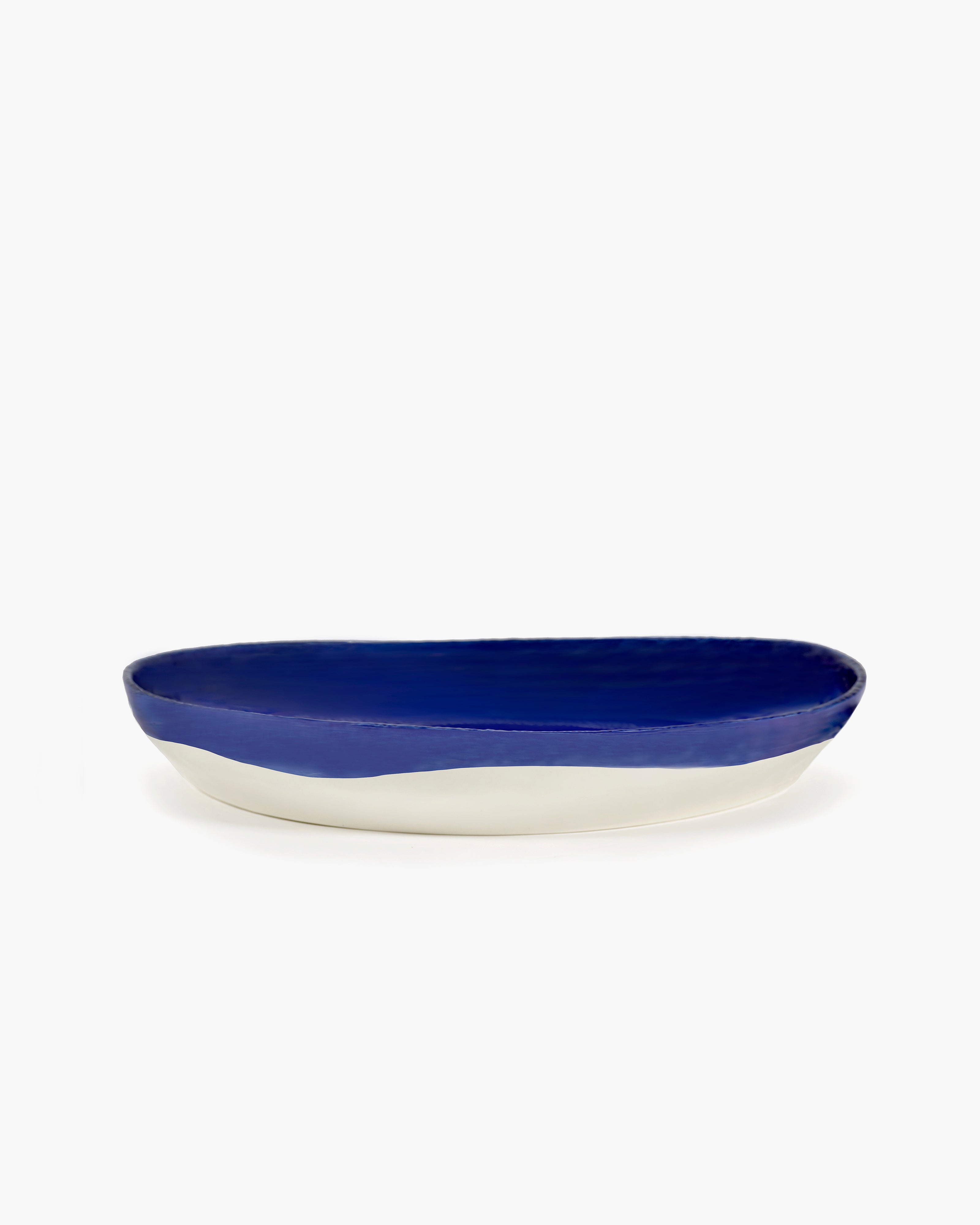 Serving plate M dark blue - white Feast
