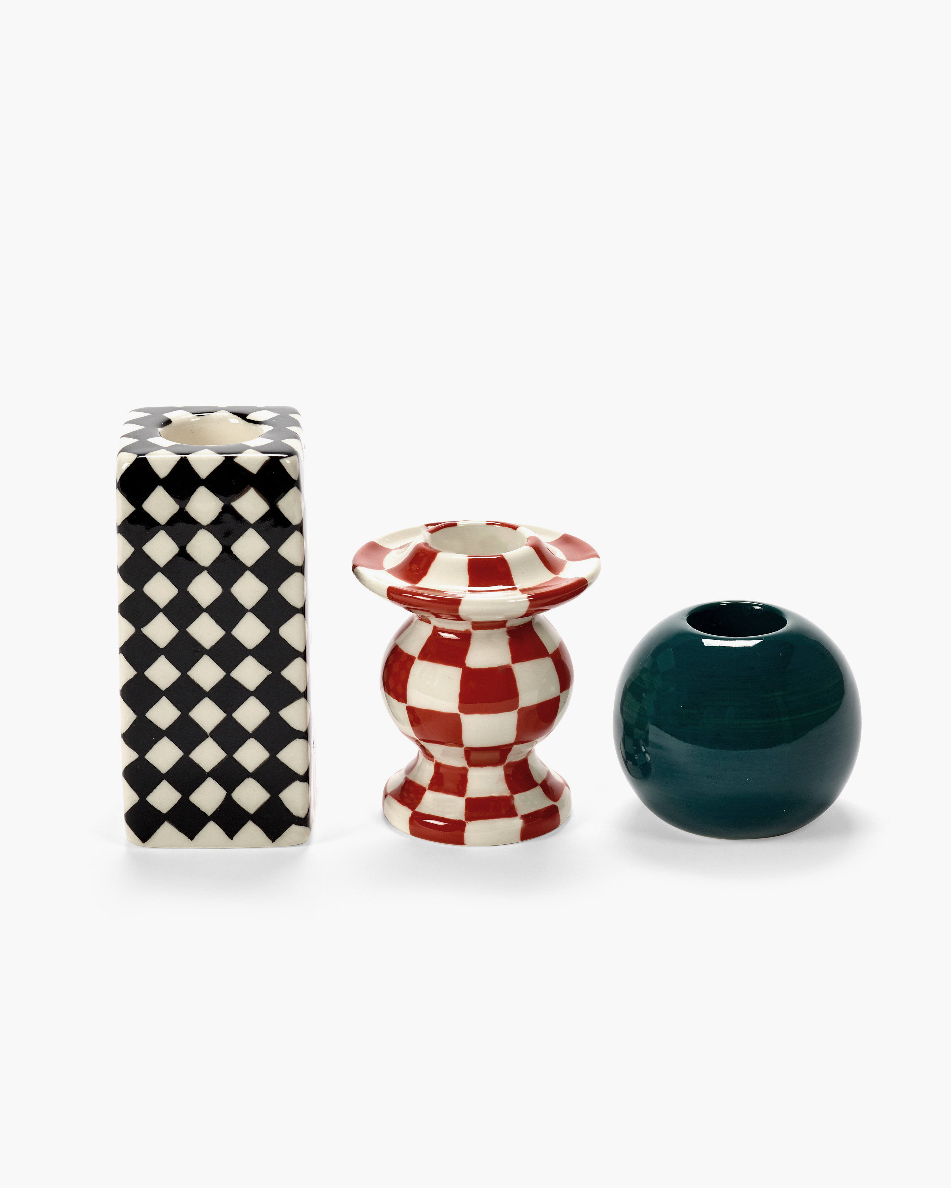 Candle holder set/3 Chessboard Les Objets Mouleversants