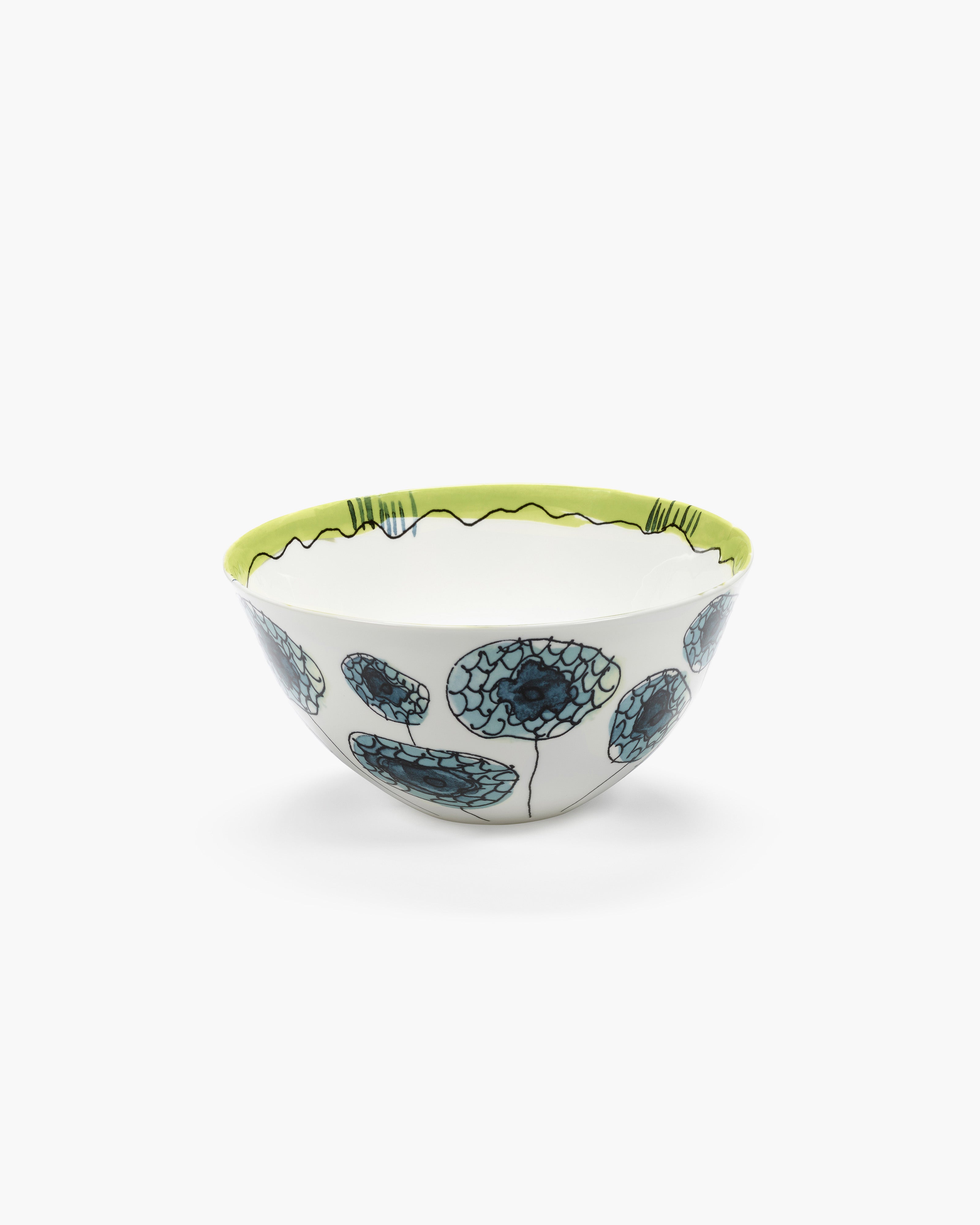 Serving bowl L Anemone vaniglia Midnight Flowers