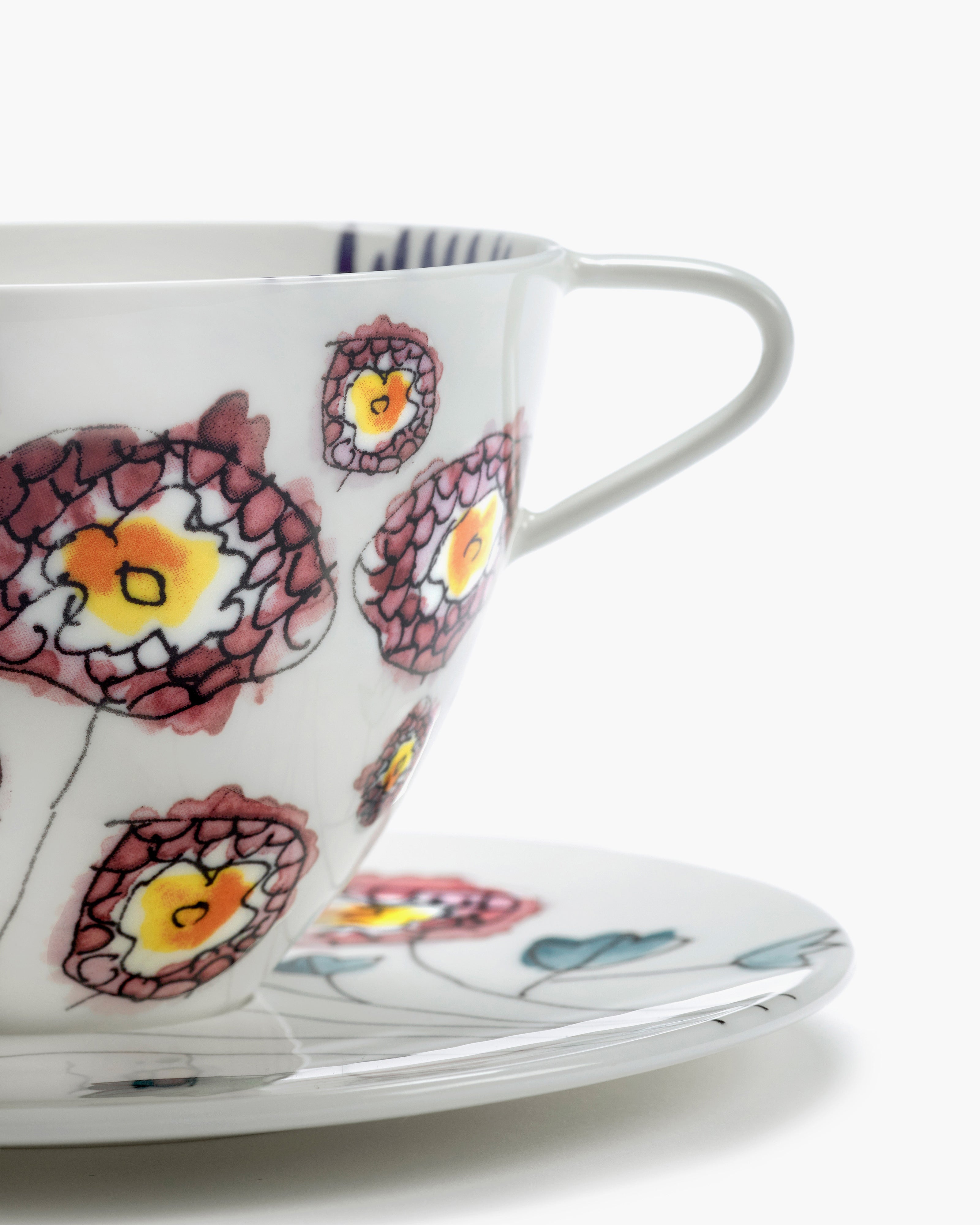 Cappuccino cup with saucer Anemone milk Midnight Flowers – Serax US