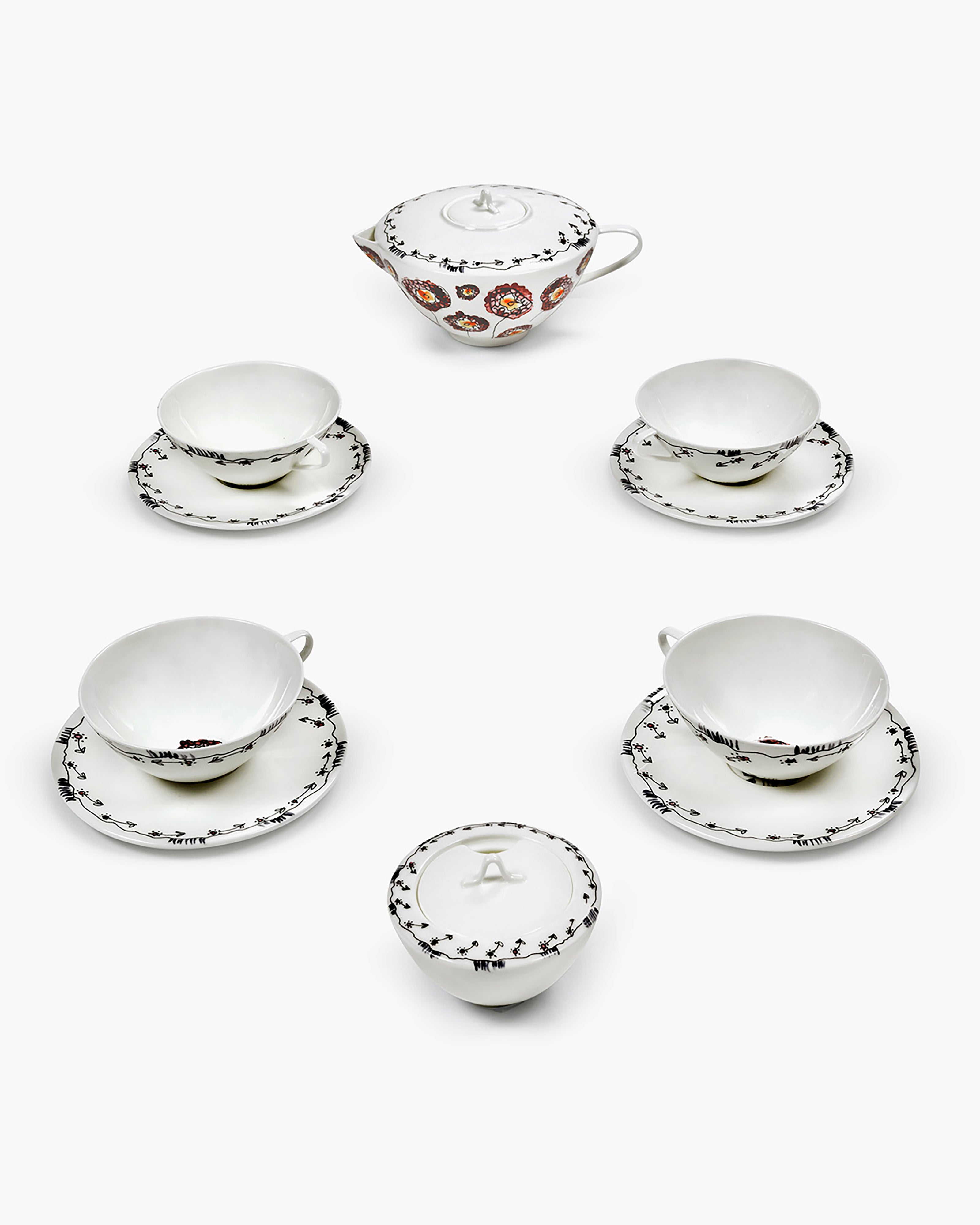 Midnight Tea Set Tea Set 6 pieces anemone midnight flowers – Serax US