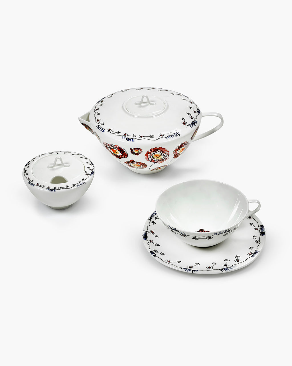 Midnight Tea Set Tea Set 6 pieces anemone midnight flowers – Serax US